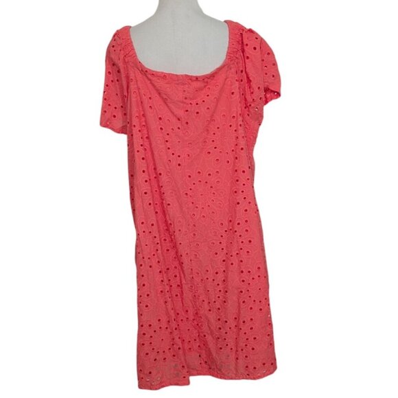 Lane Bryant Eyelet Convertible Dress Womens Size 26/28 Porcelain Rose 100% Cotto - Picture 8 of 10